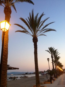 The beautiful view at sundown in Los Alcazares
