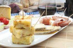 Spanish omelette and tapas platter