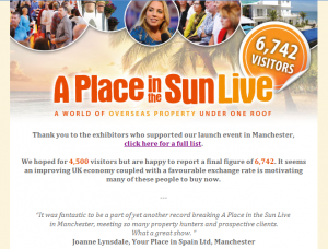 Our feedback made it on to the A Place in the Sun newletter about the show